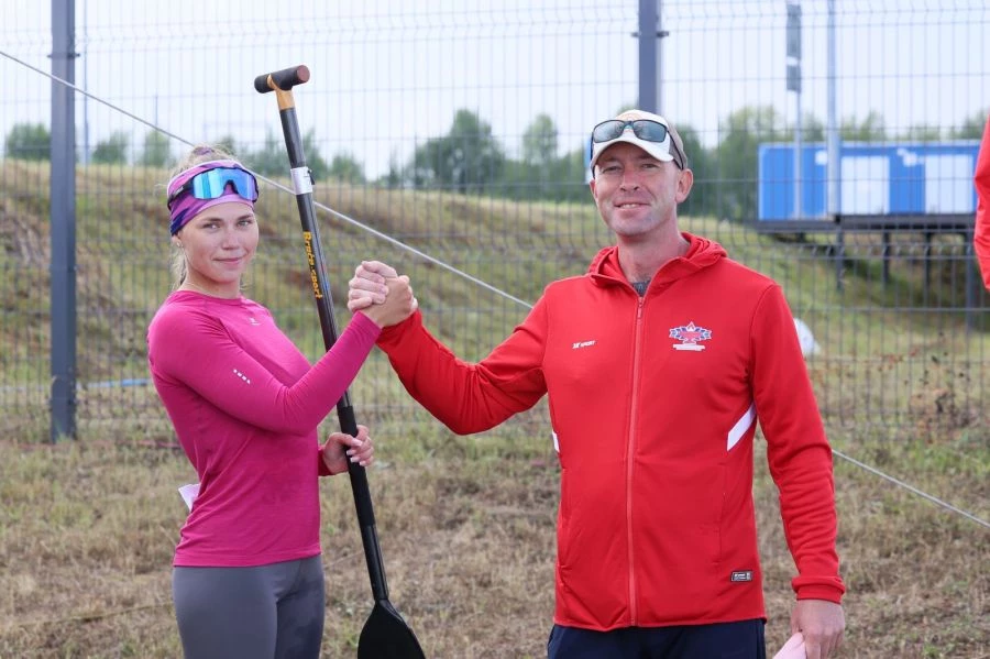 Мария Харитонова на чемпионате мира по каноэ-марафону в Венгрии.