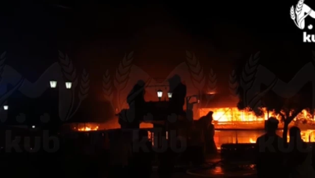 Российский дельфинарий охватил огонь с животными внутри.