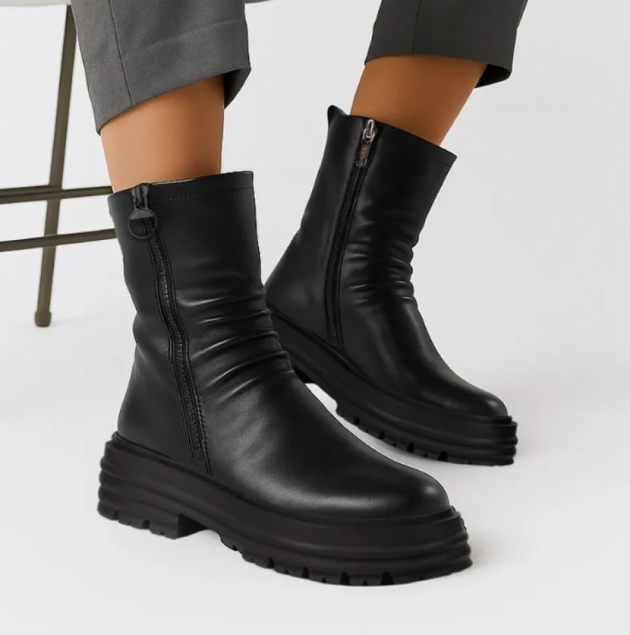 Морщинистые ботинки.