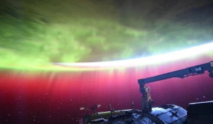 Северное сияние с борта МКС