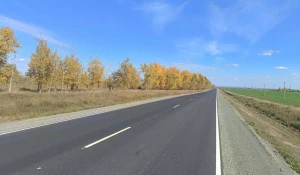 Участок трассы к границе с Казахстаном.