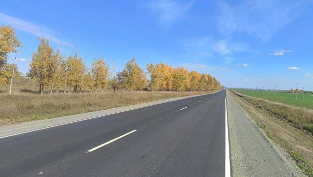 Участок трассы к границе с Казахстаном.