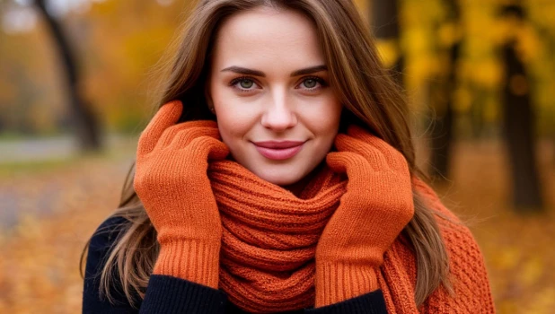 Перчатки и шарф.