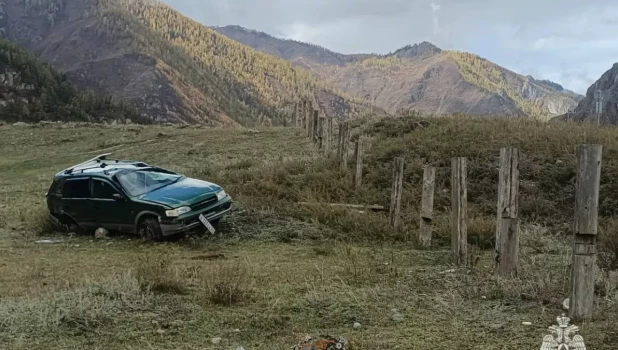 Машина улетела в кювет и перевернулась, пострадал человек.