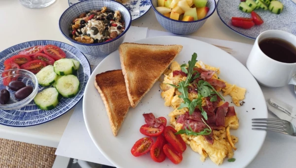 Еда, блюдо, ресторан, завтрак.