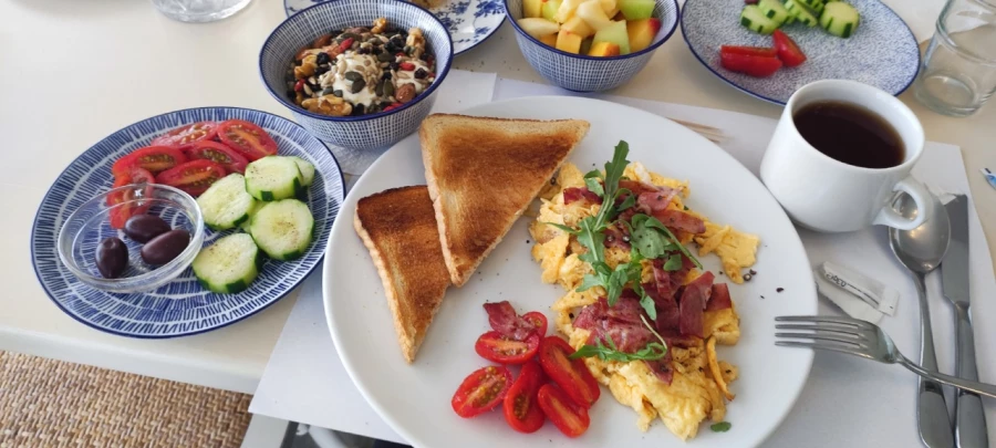 Еда, блюдо, ресторан, завтрак.