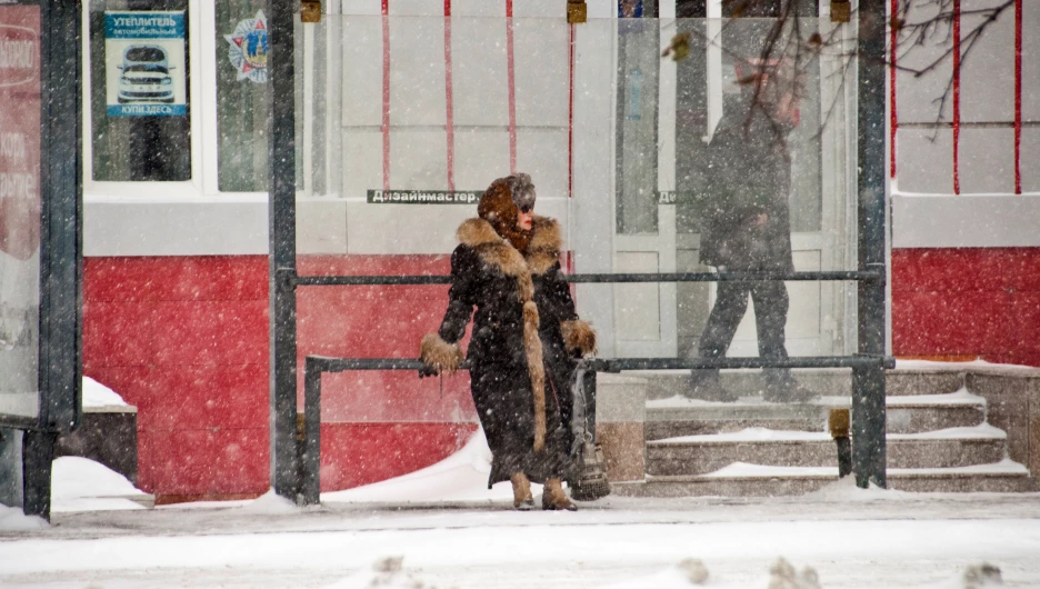 Снегопад. Зима. Метель. Снег.