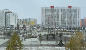 Первый снег в Барнауле.