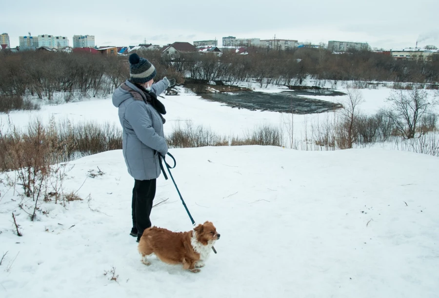 Озеро &quot;Сердце города&quot; на улице Гущина.