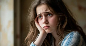 Грустная девушка. Тревога. Печаль.