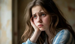 Грустная девушка. Тревога. Печаль.