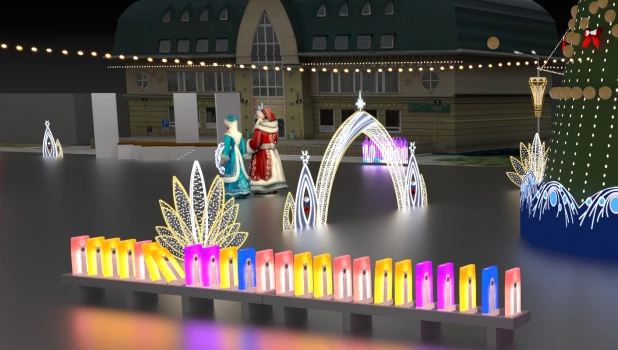 Эскизы фигур на Новый год в Барнауле.