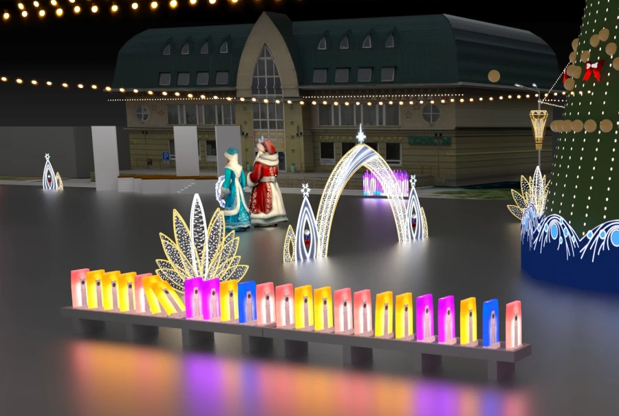 Эскизы фигур на Новый год в Барнауле.