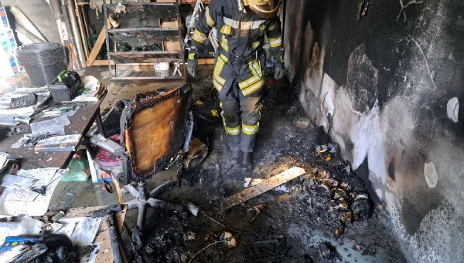 Пожар на ул. Попова, 130.