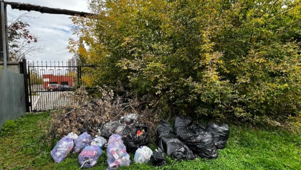 Мусорка в районе Приречного сквера.