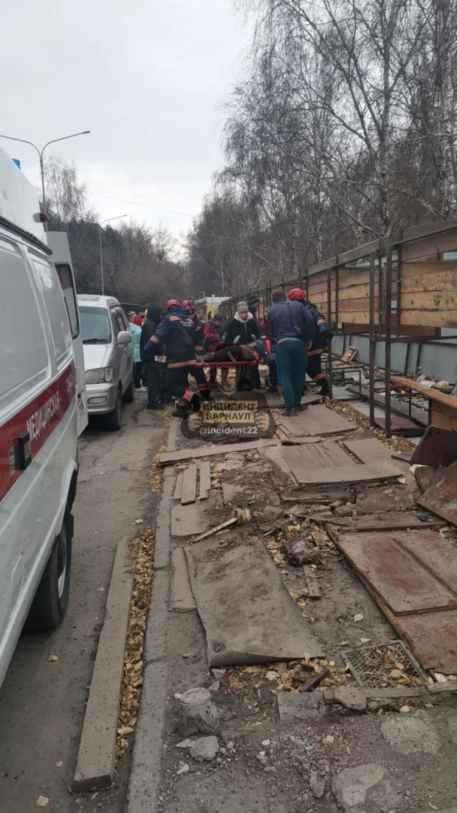 Разрушенный рынок в Барнауле