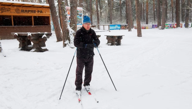 На трассе здоровья после снегопада.