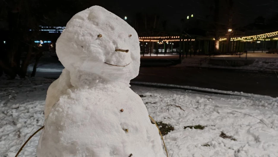 Снежный вечер в «Изумрудном» парке 