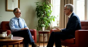 Мужчина на приеме у психолога.