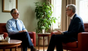 Мужчина на приеме у психолога.