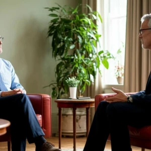 Мужчина на приеме у психолога.