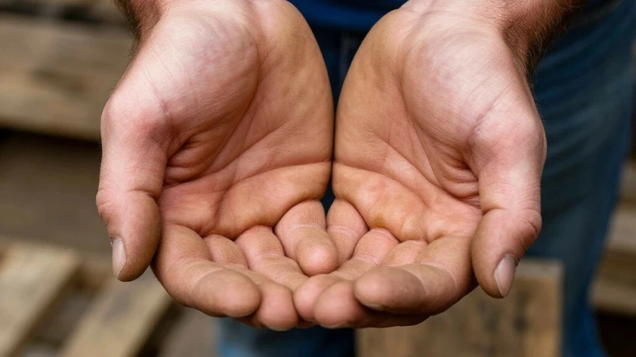 Разнорабочий. Руки. Грузчик. Физический труд.
