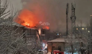 Пожар в Новосибирске на ул. Тургенева, 261.