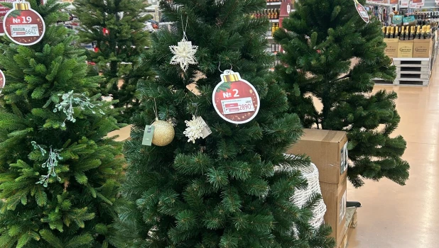 Искусственные елки в «Ашане».
