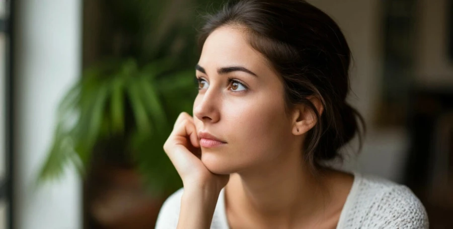 Задумчивая женщина