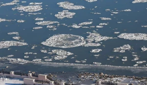 Шуги на Оби в Барнауле.