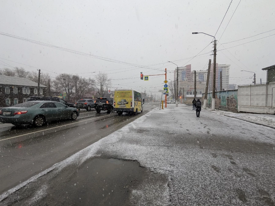 Снегопад в Барнауле.