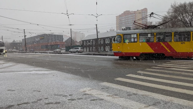 Снегопад в Барнауле