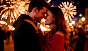 Пара. Влюбленные. Новый год