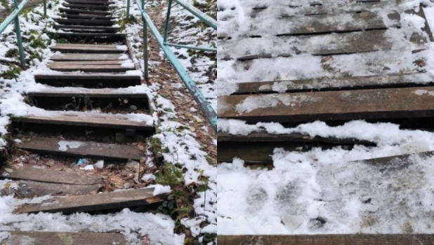 Аварийная лестница в Барнауле.