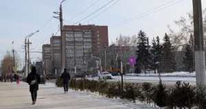 Морозный Барнаул. Улицы Барнаула. Город