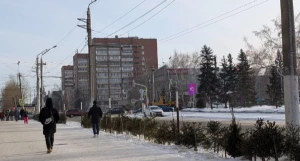 Морозный Барнаул. Улицы Барнаула. Город