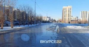 Потоп из-за аварии на водопроводе в Барнауле