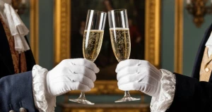 Шампанское. Бокалы шампанского. Светский прием.
