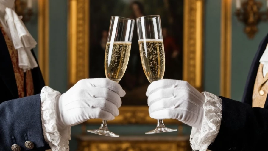 Шампанское. Бокалы шампанского. Светский прием.