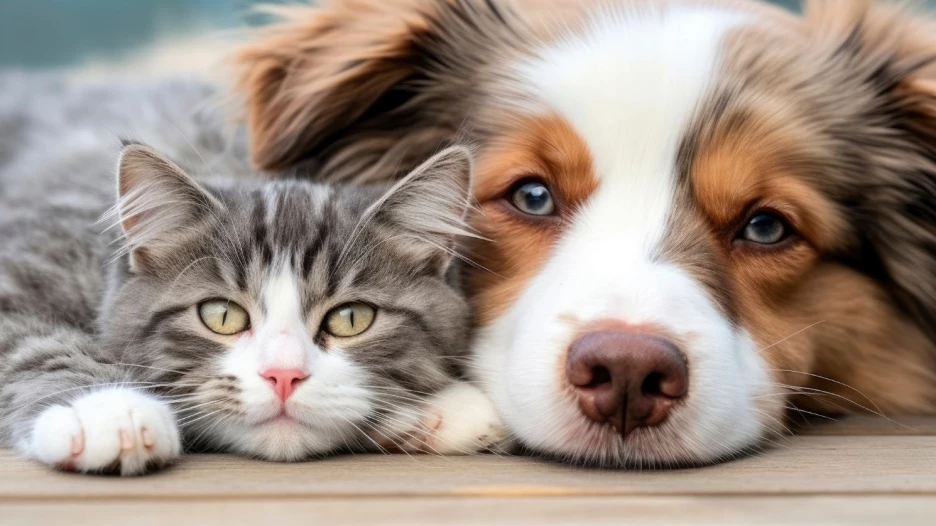 Кошка с собакой.