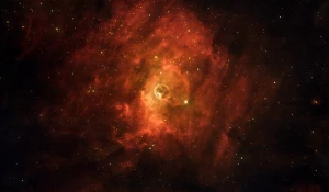 Туманность «Пузырь» над Алтаем.