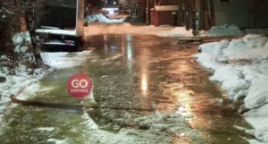 Потоп на барнаульской улице.