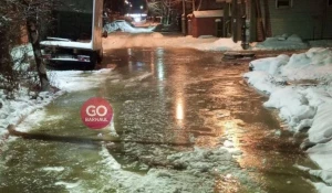 Потоп на барнаульской улице.