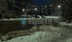 Затопленная улица в Бийске.