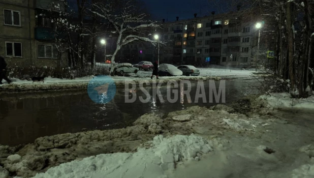 Затопленная улица в Бийске.