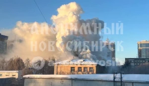 Пожар в педколледже Новосибирска.