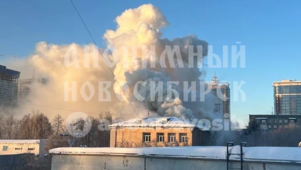 Пожар в педколледже Новосибирска.