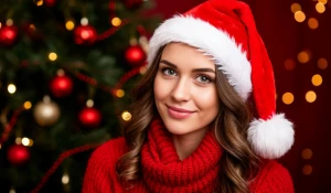 Девушка. Новый год. Праздник.