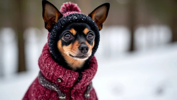 Собака в одежде, той терьер, комбинезон, собака