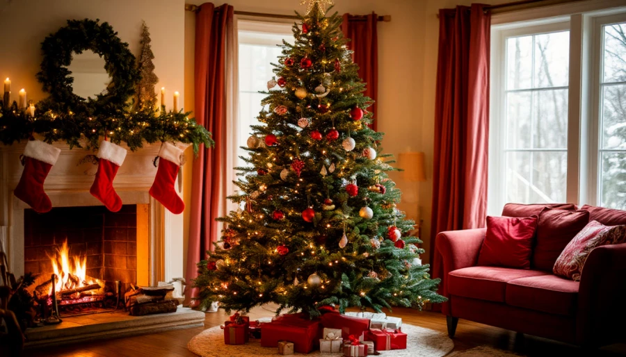 Елка. Новый год. Интерьер. Декор новогодний